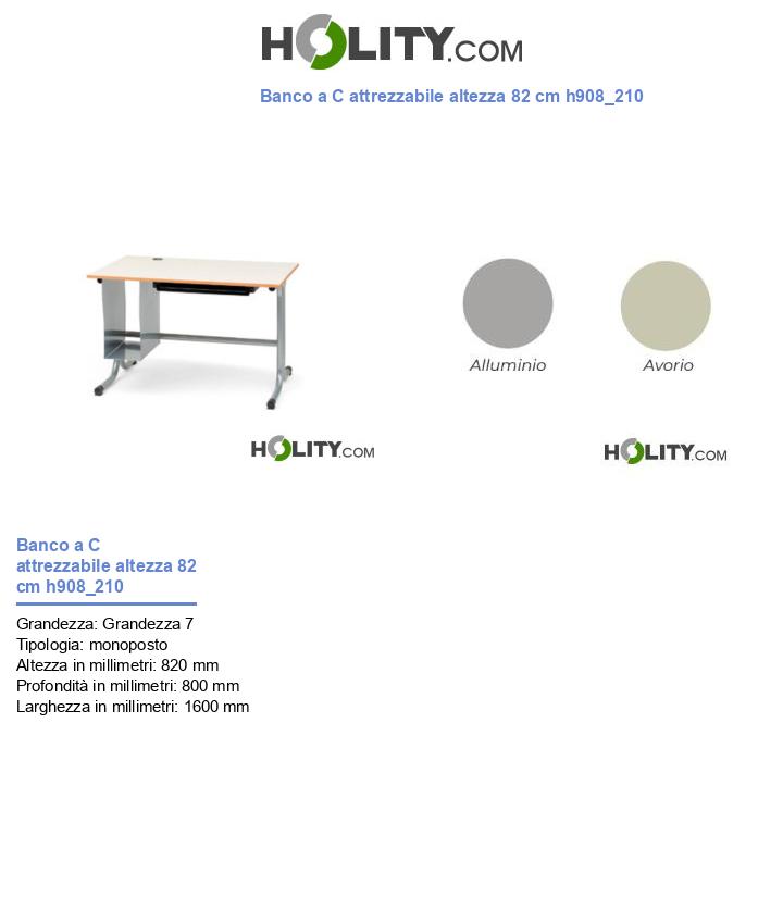 Banco a C attrezzabile altezza 82 cm h908_210