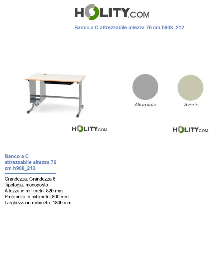 Banco a C attrezzabile altezza 76 cm h908_212