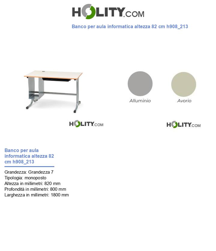 Banco per aula informatica altezza 82 cm h908_213