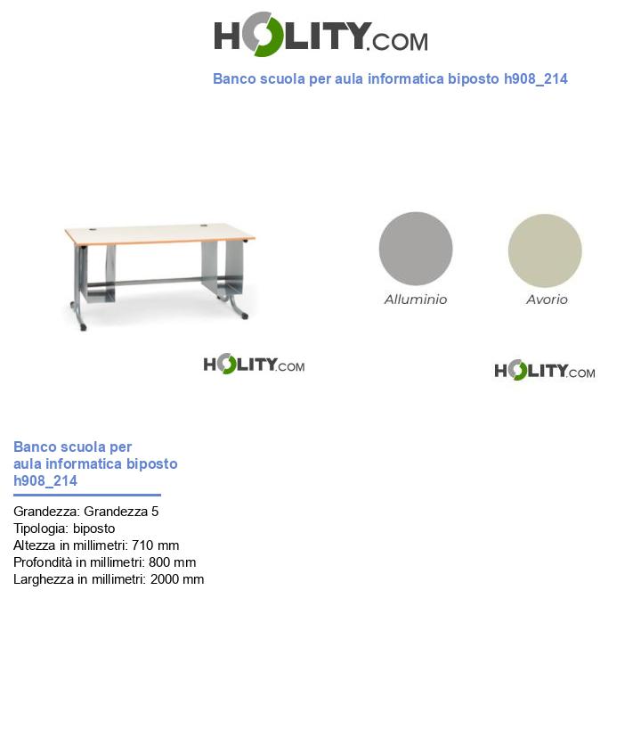 Banco scuola per aula informatica biposto h908_214