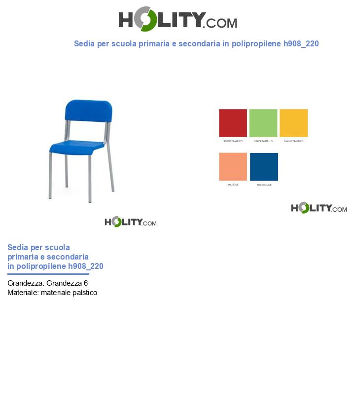 Sedia per scuola primaria e secondaria in polipropilene h908_220