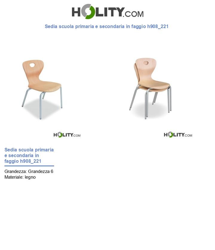 Sedia scuola primaria e secondaria in faggio h908_221
