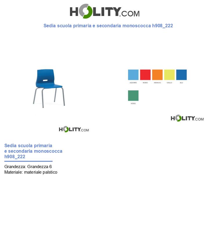 Sedia scuola primaria e secondaria monoscocca h908_222