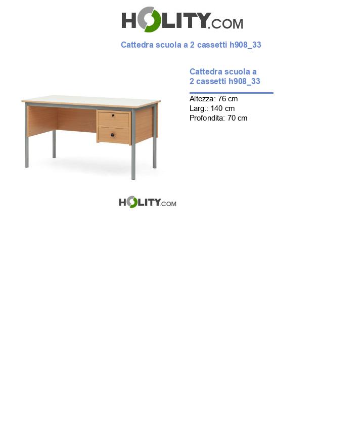 Cattedra scuola a 2 cassetti h908_33
