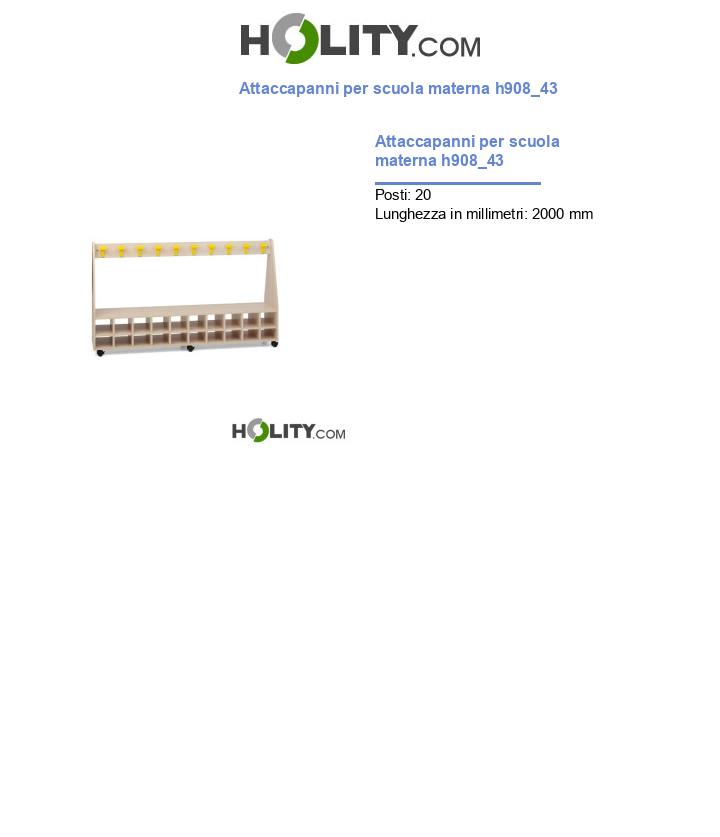 Attaccapanni per scuola materna h908_43