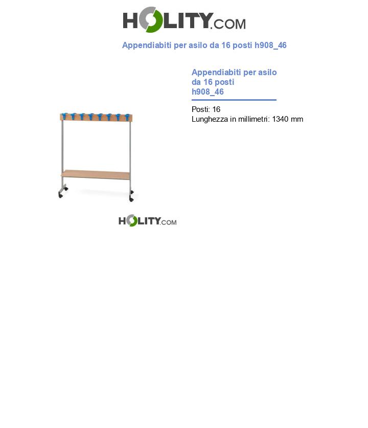 Appendiabiti per asilo da 16 posti h908_46