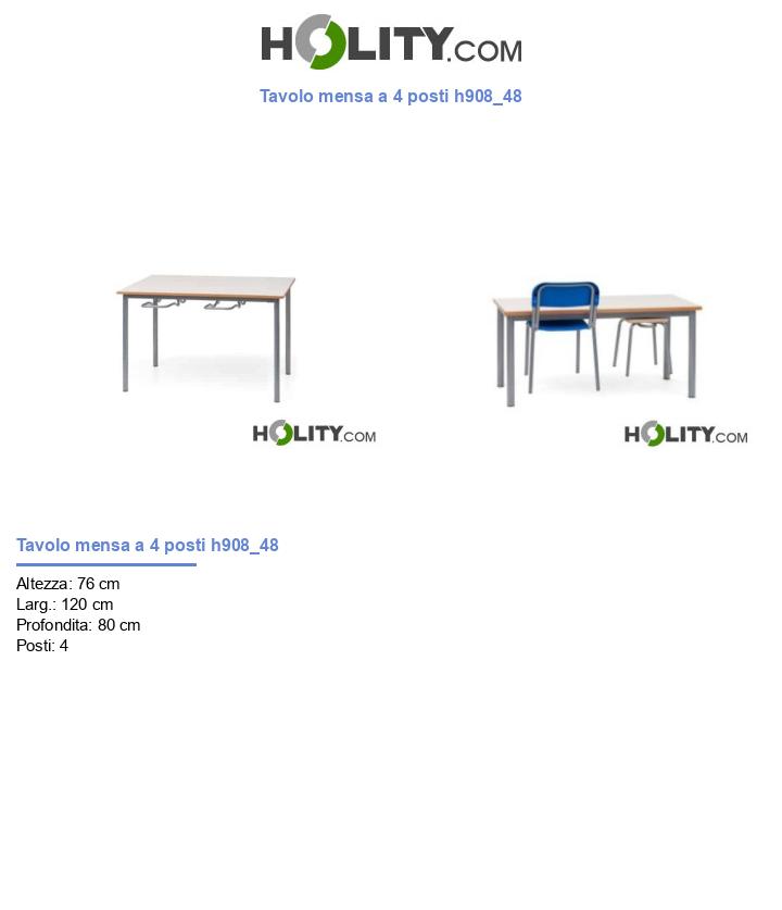 Tavolo mensa a 4 posti h908_48