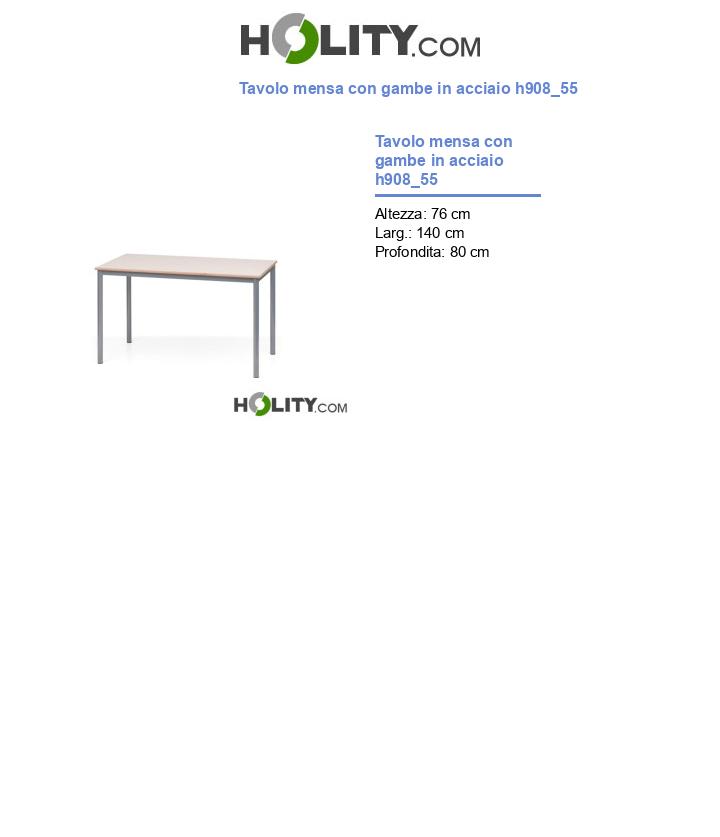 Tavolo mensa con gambe in acciaio h908_55