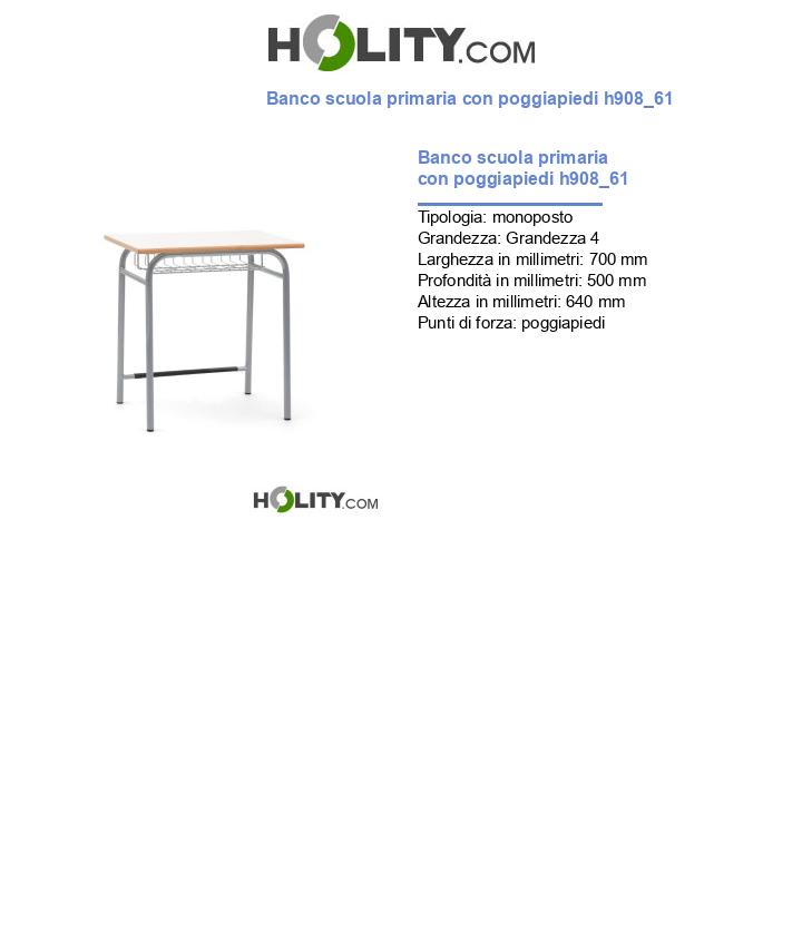 Banco scuola primaria con poggiapiedi h908_61
