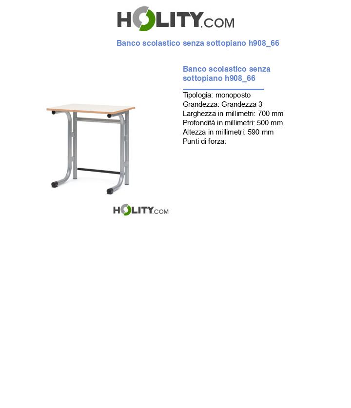 Banco scolastico senza sottopiano h908_66