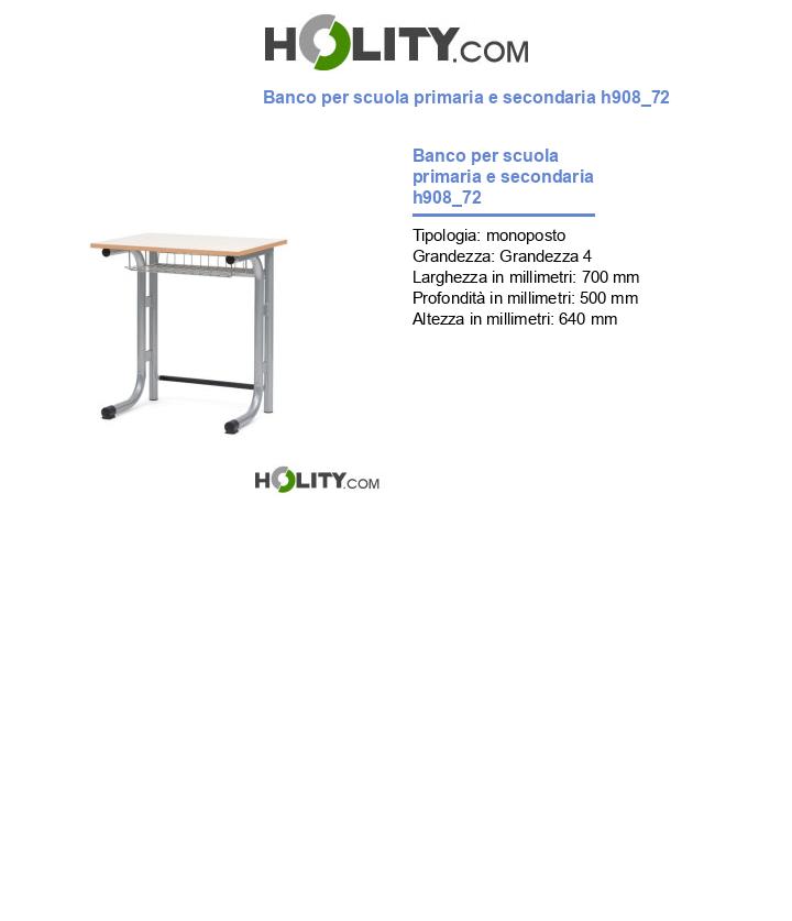 Banco per scuola primaria e secondaria h908_72