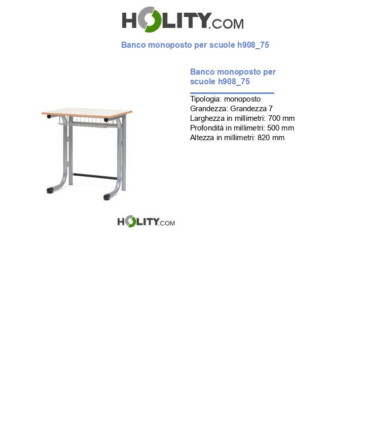 Banco monoposto per scuole h908_75