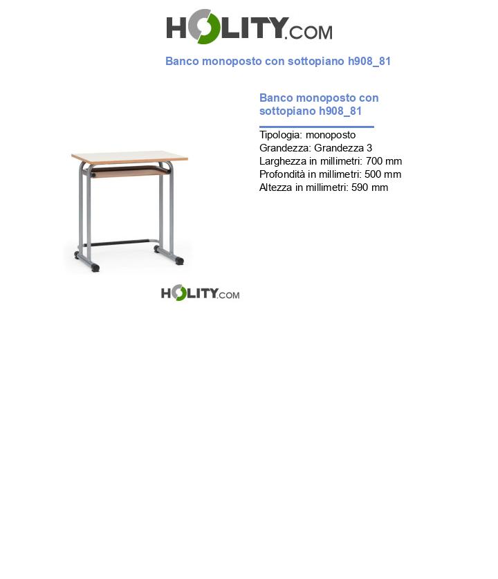 Banco monoposto con sottopiano h908_81