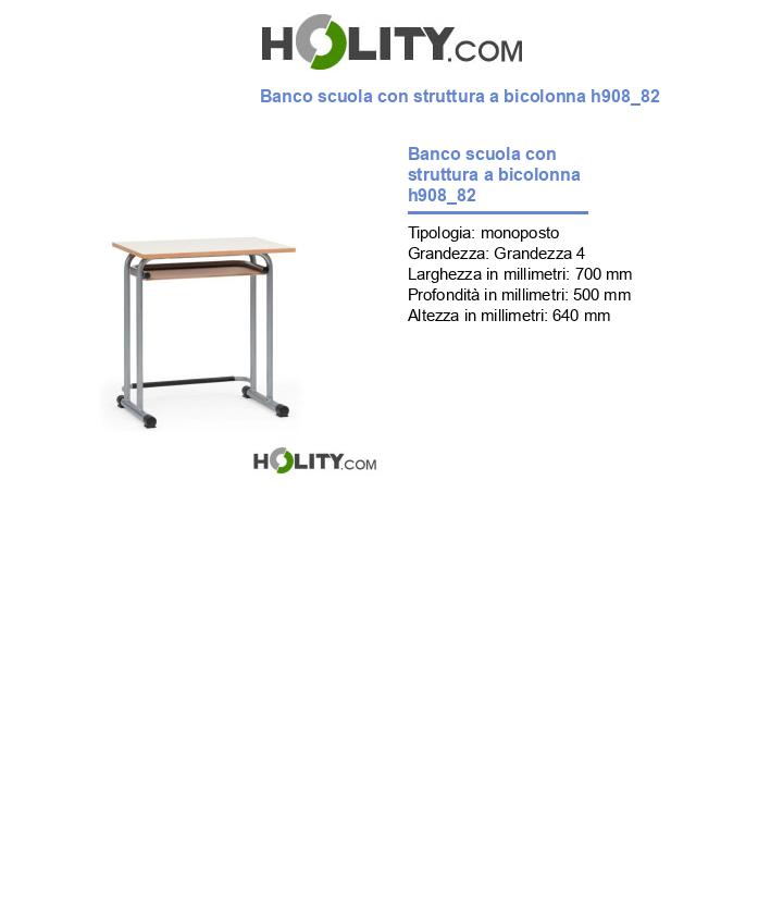 Banco scuola con struttura a bicolonna h908_82