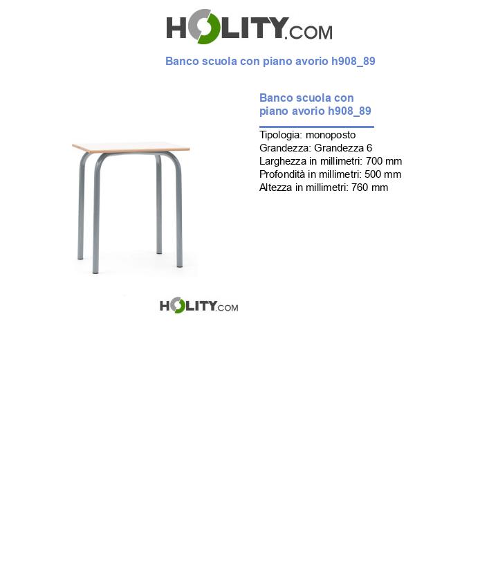 Banco scuola con piano avorio h908_89