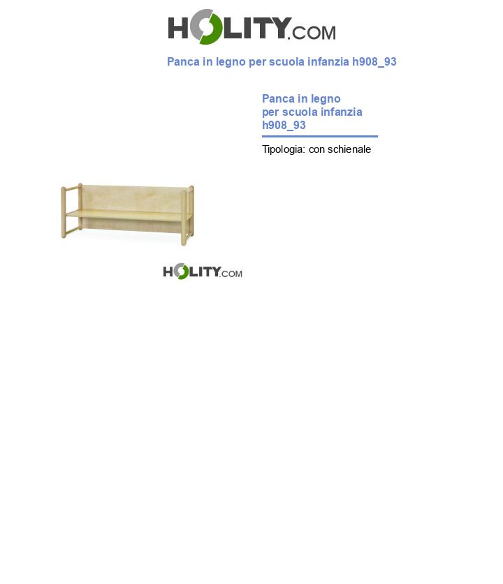 Panca in legno per scuola infanzia h908_93