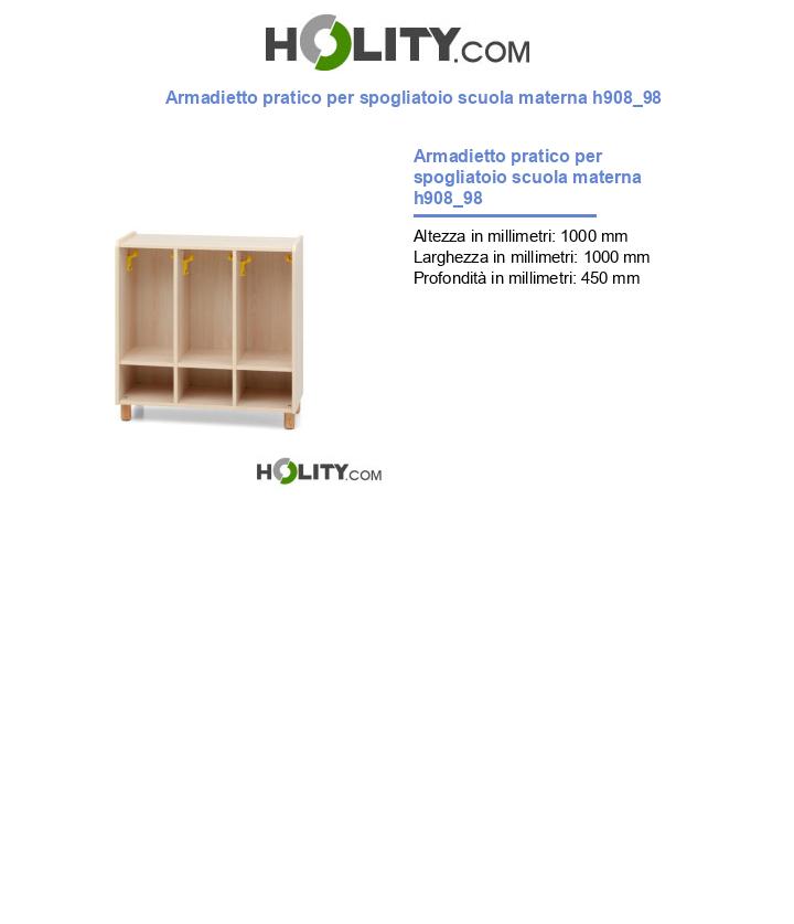 Armadietto pratico per spogliatoio scuola materna h908_98