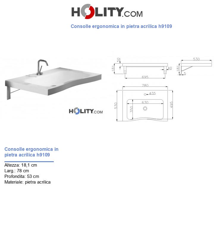 Consolle ergonomica in pietra acrilica h9109