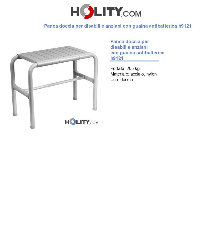 Panca doccia per disabili e anziani con guaina antibatterica h9121