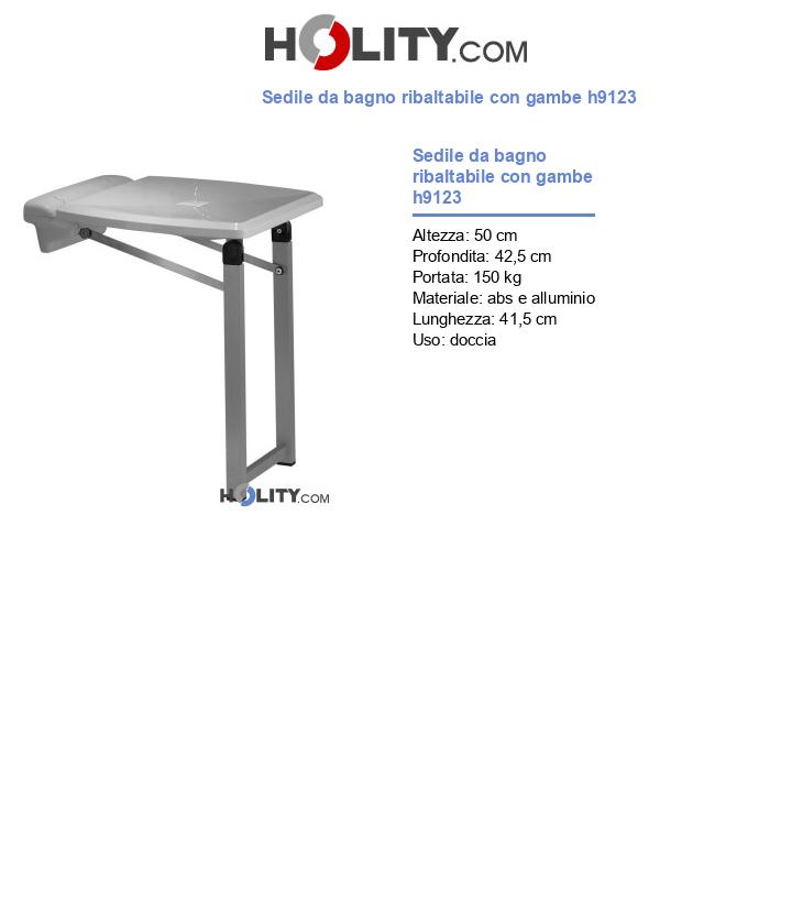 Sedile da bagno ribaltabile con gambe h9123