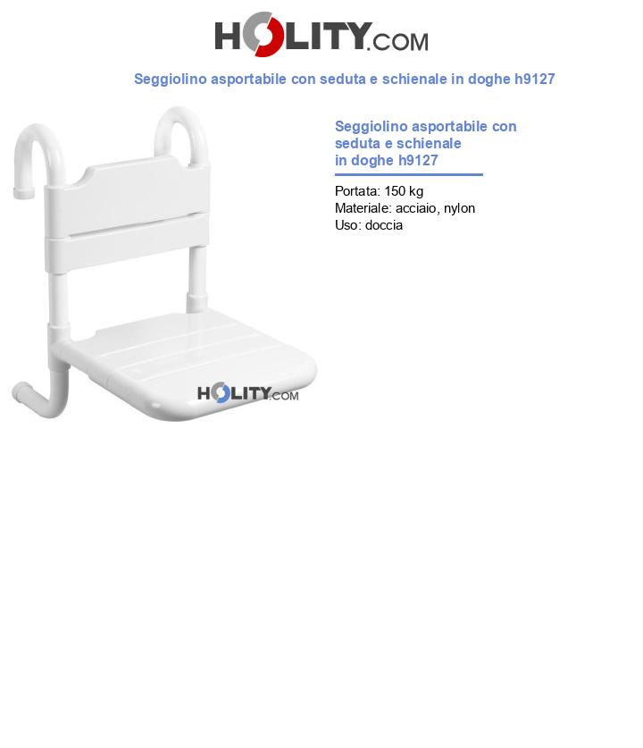 Seggiolino asportabile con seduta e schienale in doghe h9127