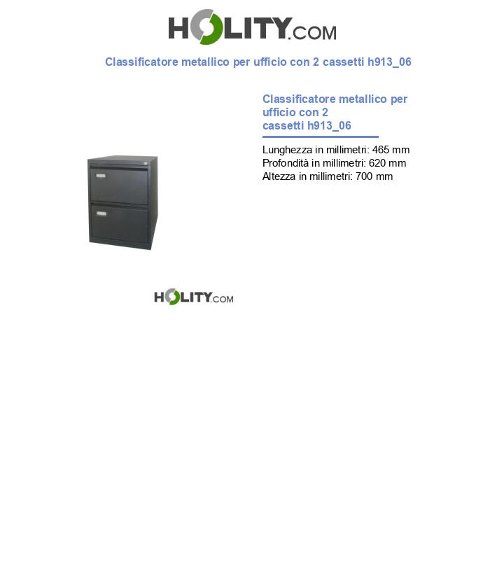 Classificatore metallico per ufficio con 2 cassetti h913_06