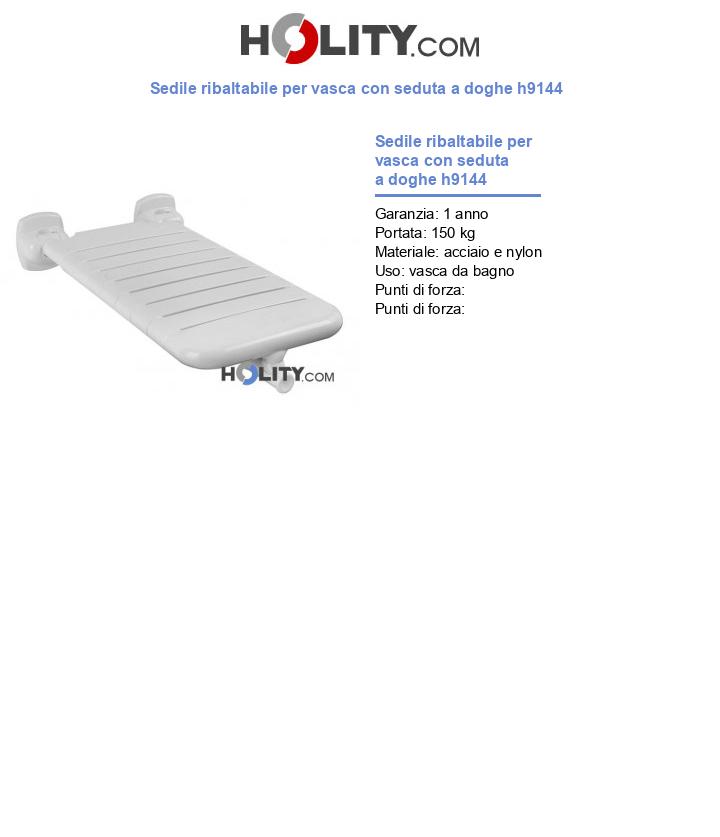 Sedile ribaltabile per vasca con seduta a doghe h9144