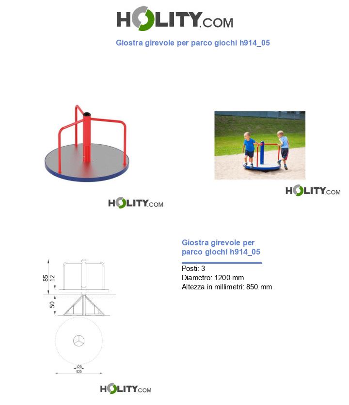Giostra girevole per parco giochi h914_05