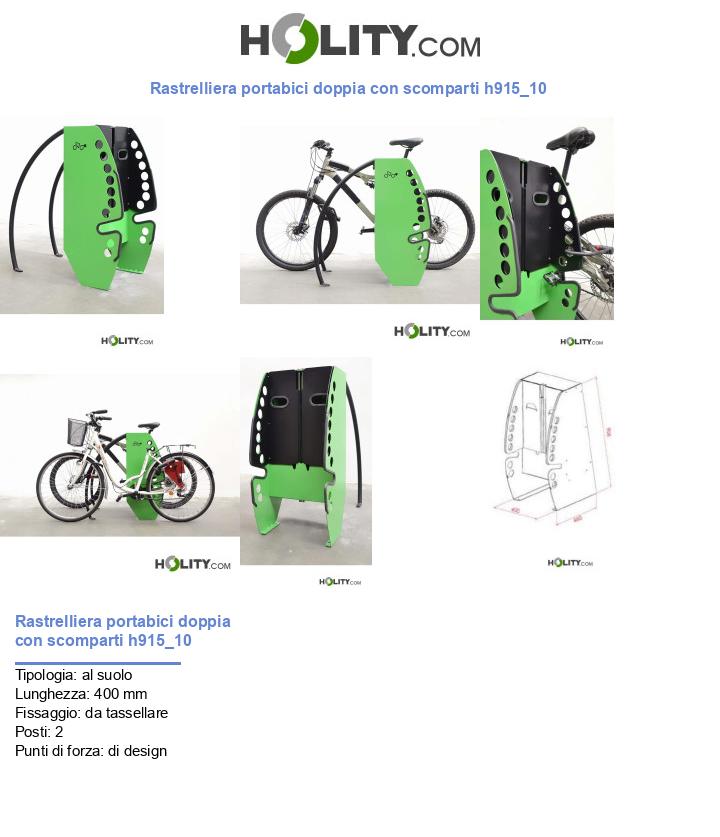 Rastrelliera portabici doppia con scomparti h915_10