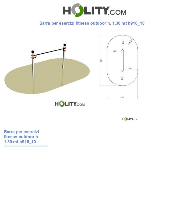 Barra per esercizi fitness outdoor h. 1.30 mt h916_10