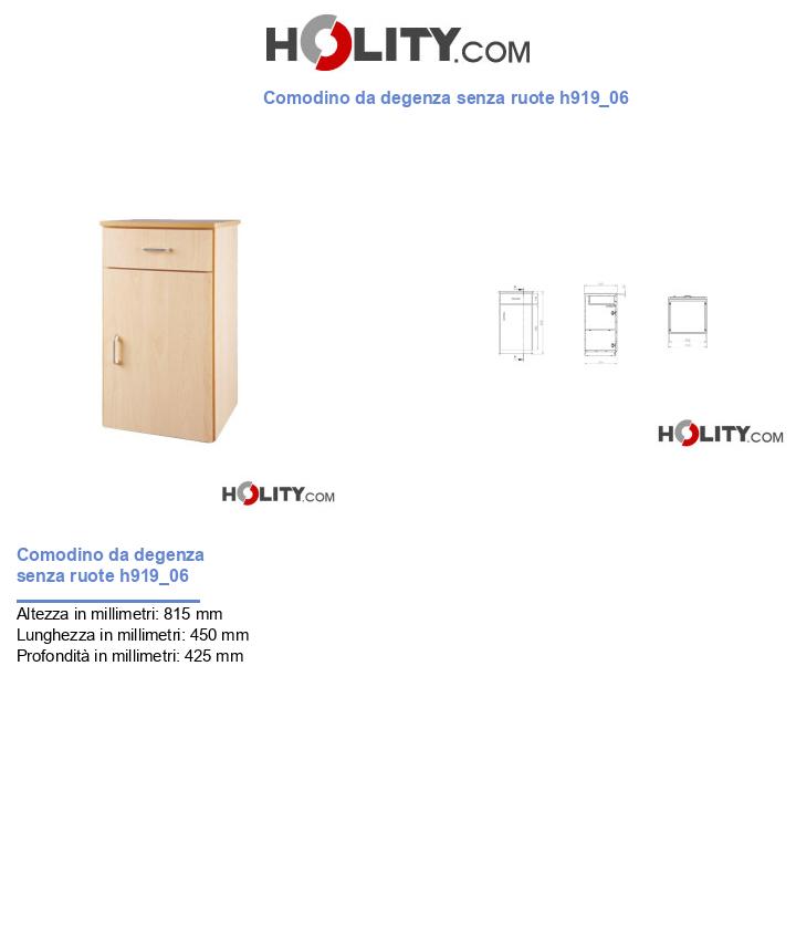 Comodino da degenza senza ruote h919_06