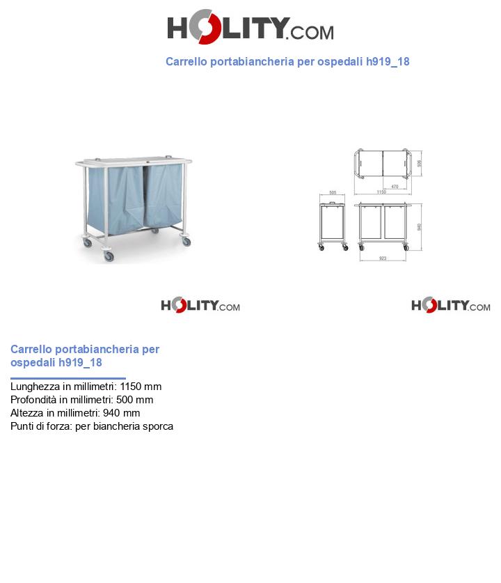 Carrello portabiancheria per ospedali h919_18