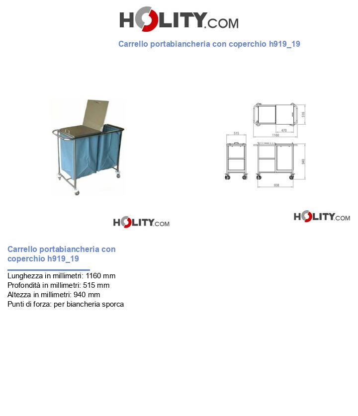 Carrello portabiancheria con coperchio h919_19
