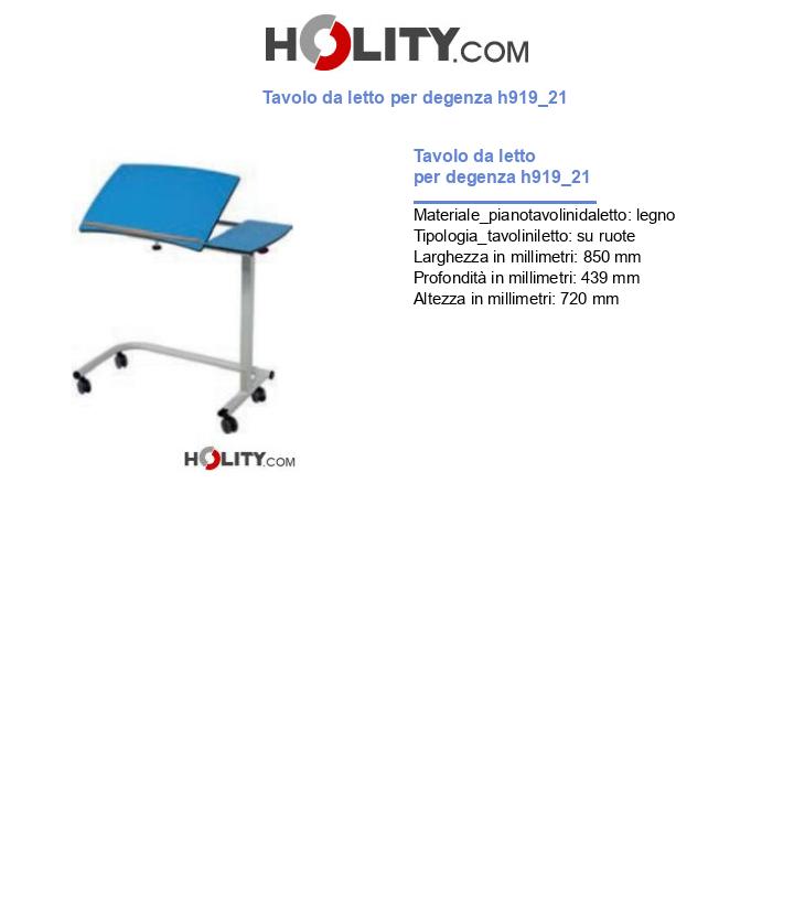 Tavolo da letto per degenza h919_21