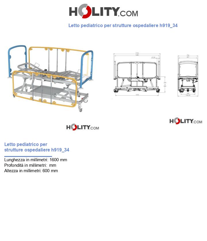 Letto pediatrico per strutture ospedaliere h919_34