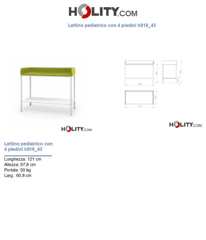 Lettino pediatrico con 4 piedini h919_43