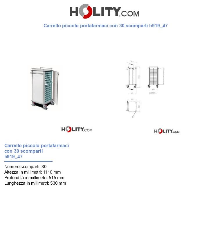 Carrello piccolo portafarmaci con 30 scomparti h919_47