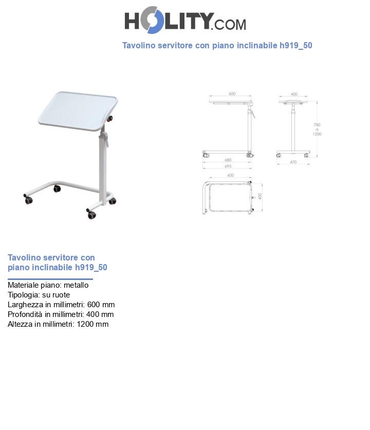 Tavolino servitore con piano inclinabile h919_50