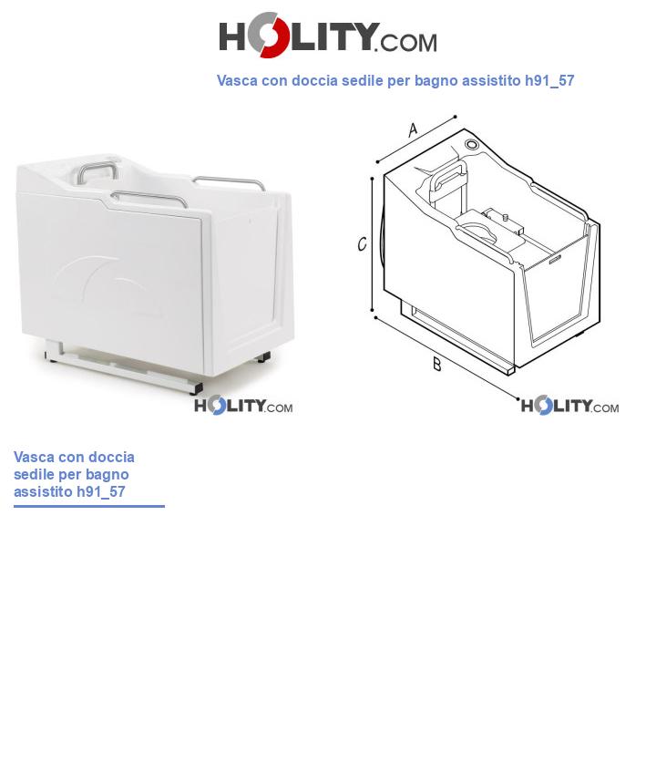 Vasca con doccia sedile per bagno assistito h91_57