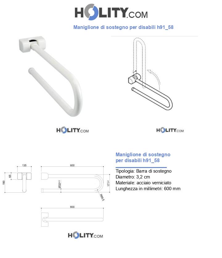Maniglione di sostegno per disabili h91_58
