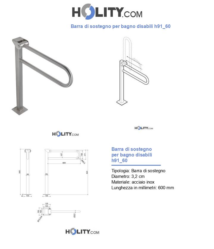 Barra di sostegno per bagno disabili h91_60