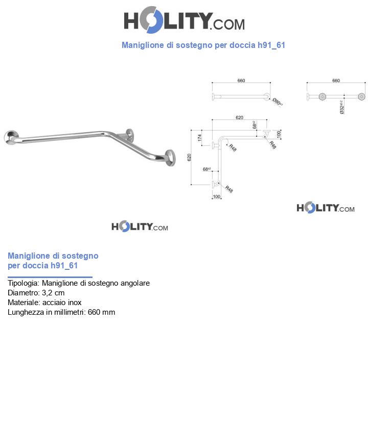 Maniglione di sostegno per doccia h91_61