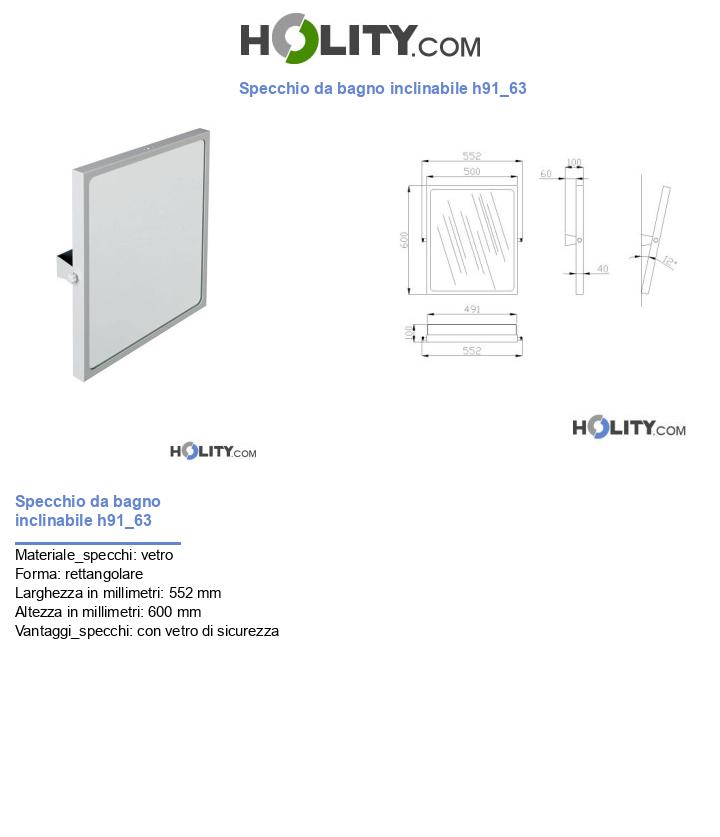Specchio da bagno inclinabile h91_63