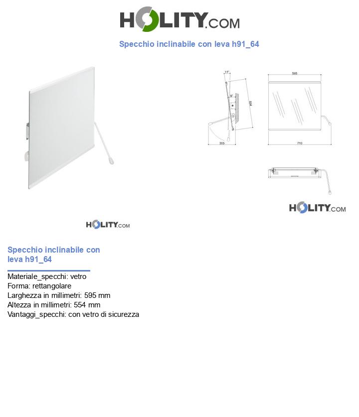 Specchio inclinabile con leva h91_64