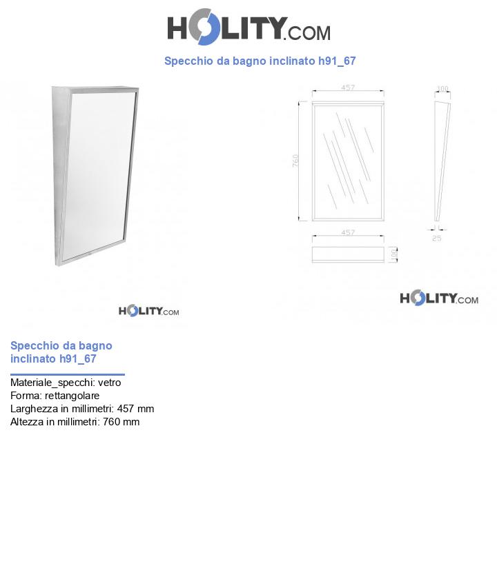 Specchio da bagno inclinato h91_67