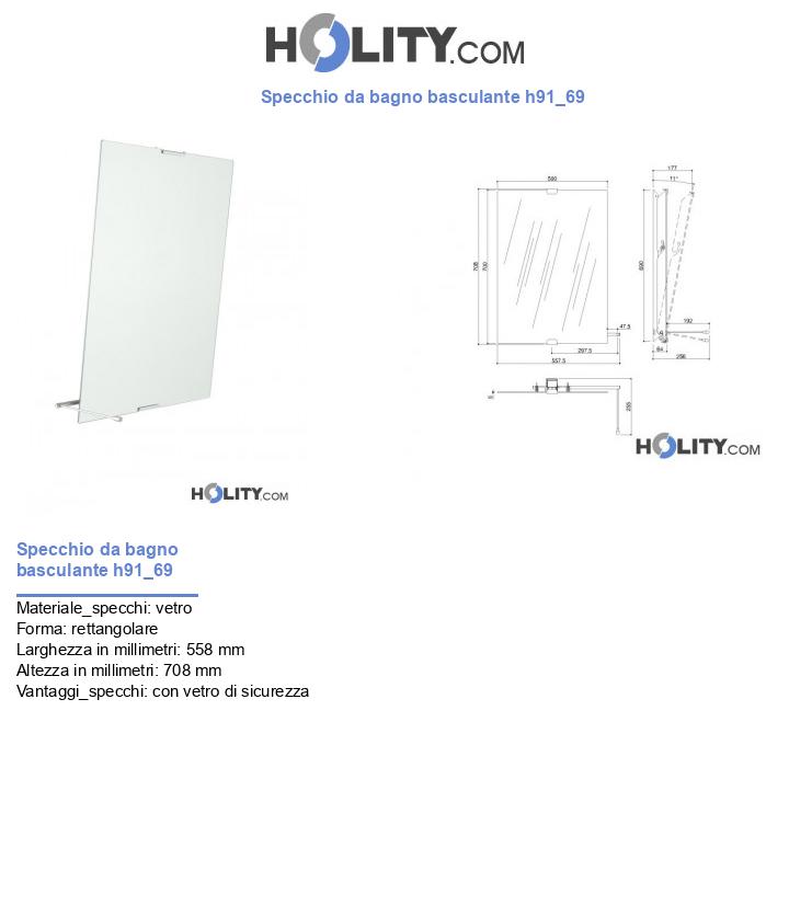 Specchio da bagno basculante h91_69