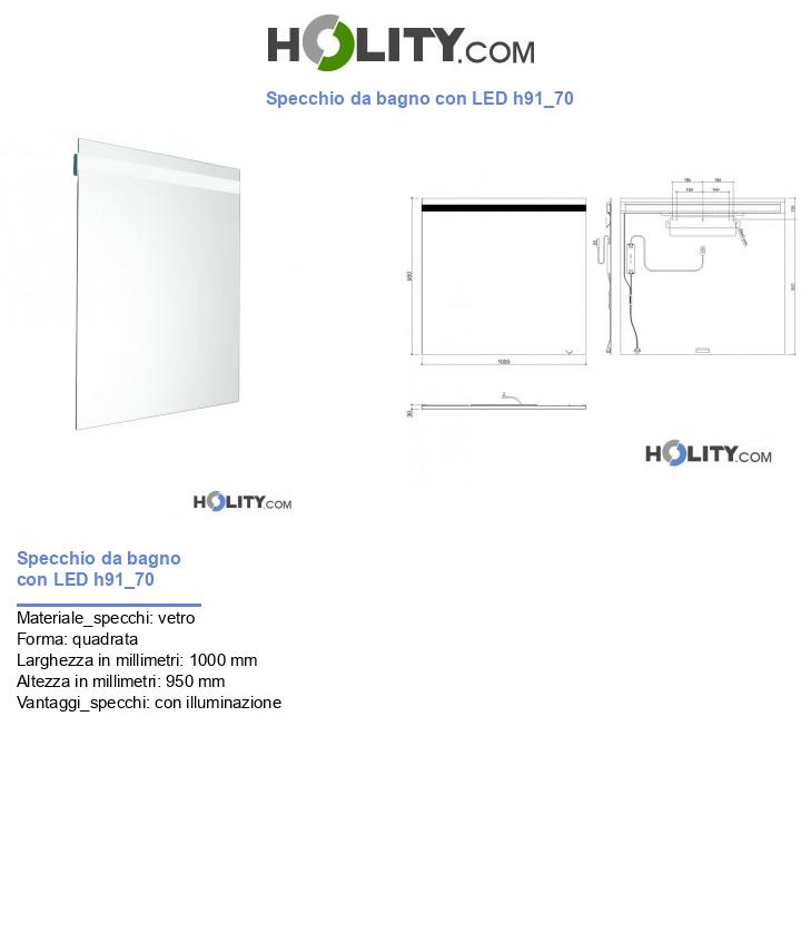 Specchio da bagno con LED h91_70