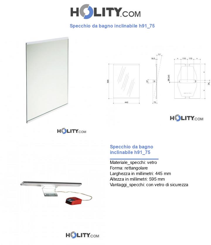 Specchio da bagno inclinabile h91_75
