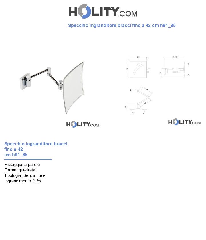 Specchio ingranditore bracci fino a 42 cm h91_85