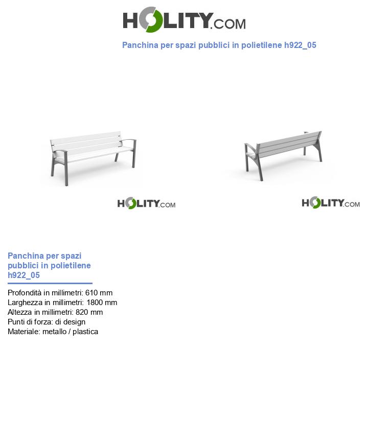 Panchina per spazi pubblici in polietilene h922_05